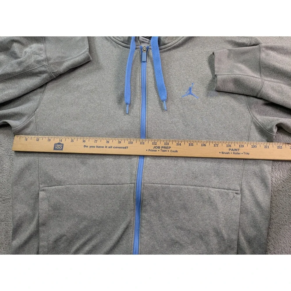 Jordan North Carolina Tar Heels Full Zip Hoodie Mens Mdm Grey Therma-FIT Elite